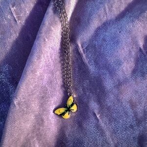 Yellow butterfly necklace